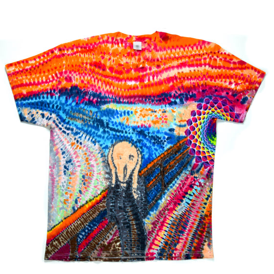 XXL - Short-sleeve Tie Dye T-Shirt - "The Scream Translation 1: Stitched"