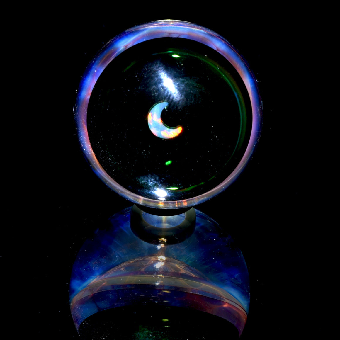 "Lunar Light Mandala" - 29mm/1.15" Topper Marble