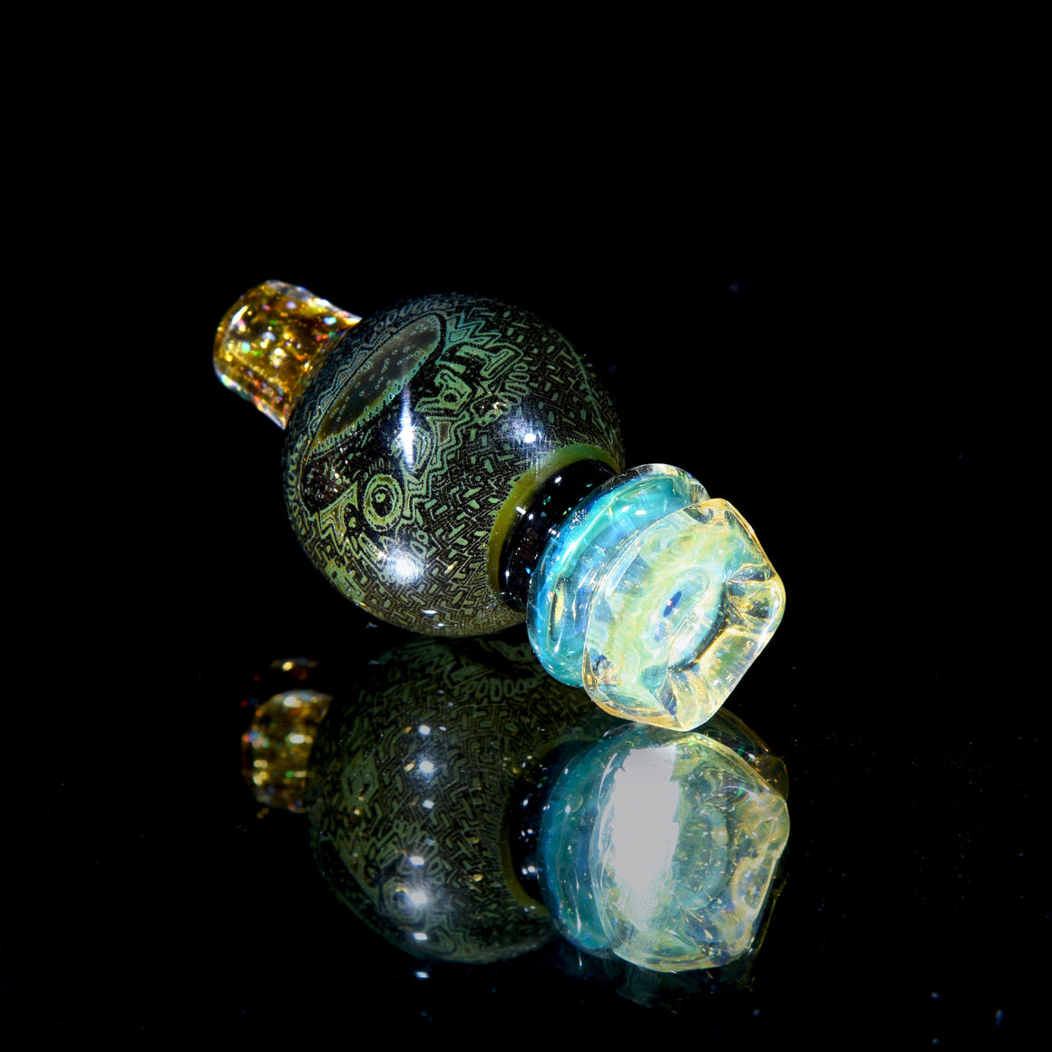 Faceted UV Reactive Crushed Opal Bubble Cap - Heady Taco