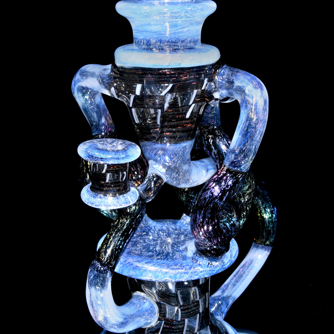 Triple Donut Uptake Loophole Recycler - Dichroic Ghost/Chipstack  - 10mm Female