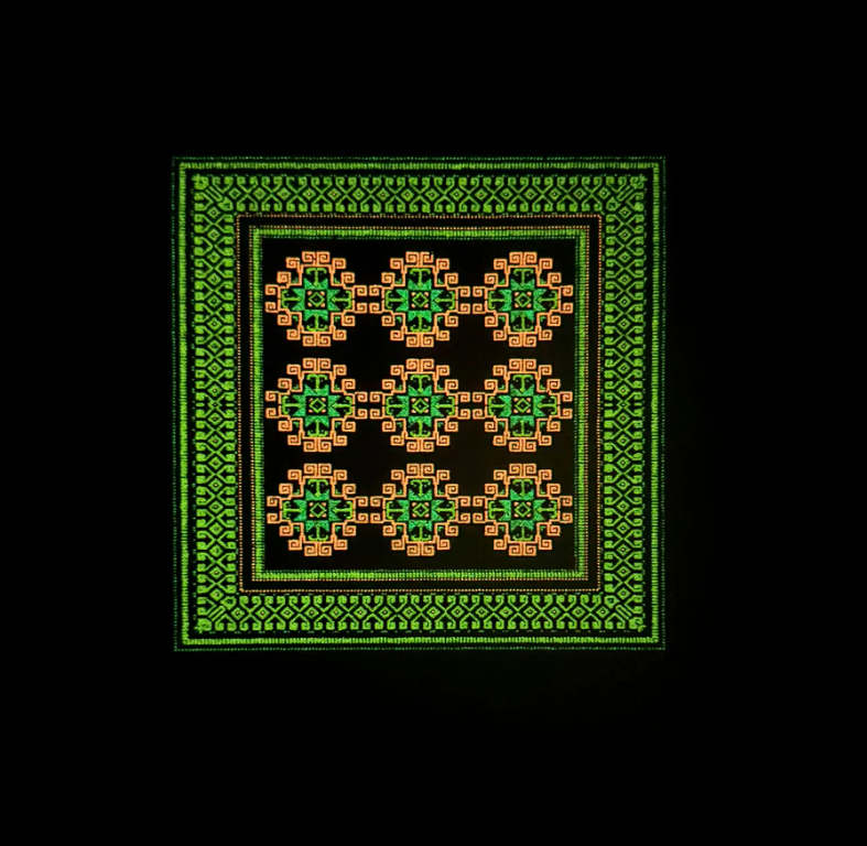 Basel Bitcarpet - Glow & UV Reactive Mood Mat 5" Square - Limited Edition 222 quantity