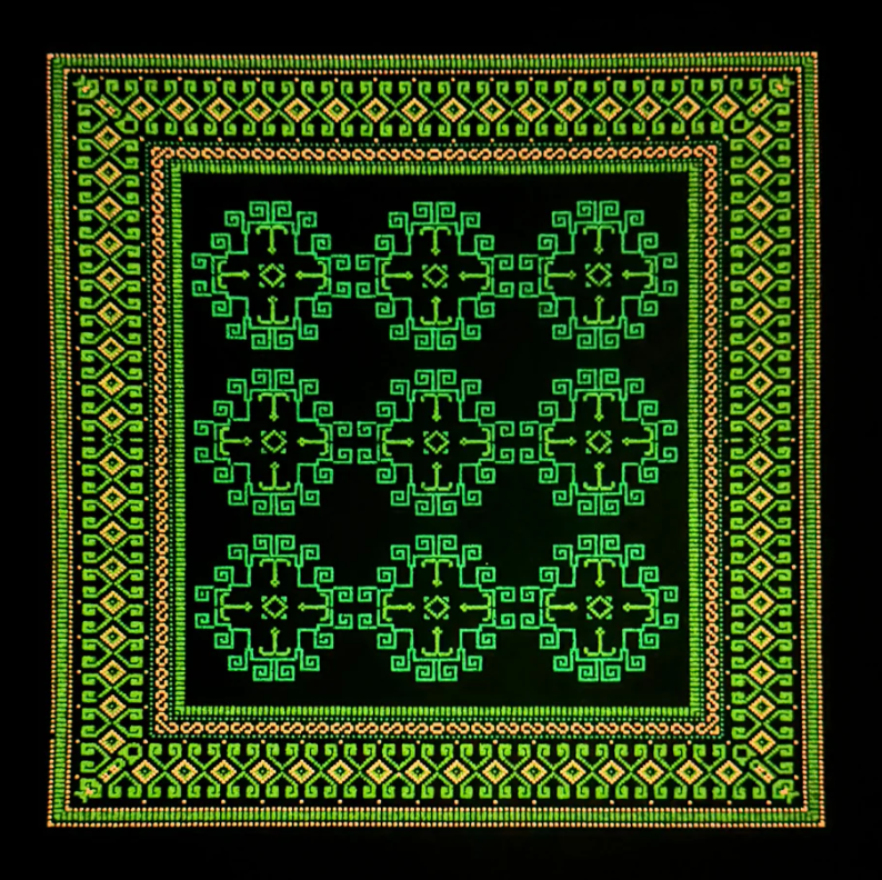 Basel Bitcarpet - Glow & UV Reactive Mood Mat 12" Square - Limited Edition 111 quantity