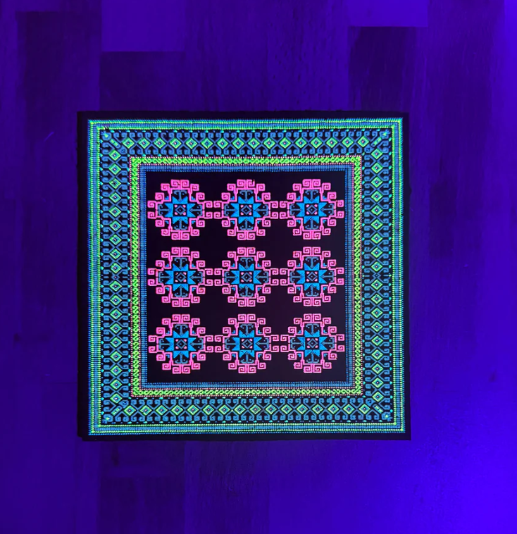 Basel Bitcarpet - Glow & UV Reactive Mood Mat 5" Square - Limited Edition 222 quantity