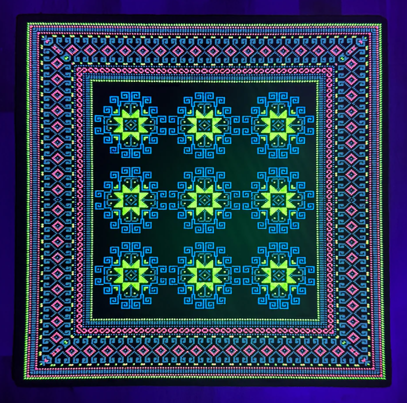 Basel Bitcarpet - Glow & UV Reactive Mood Mat 12" Square - Limited Edition 111 quantity