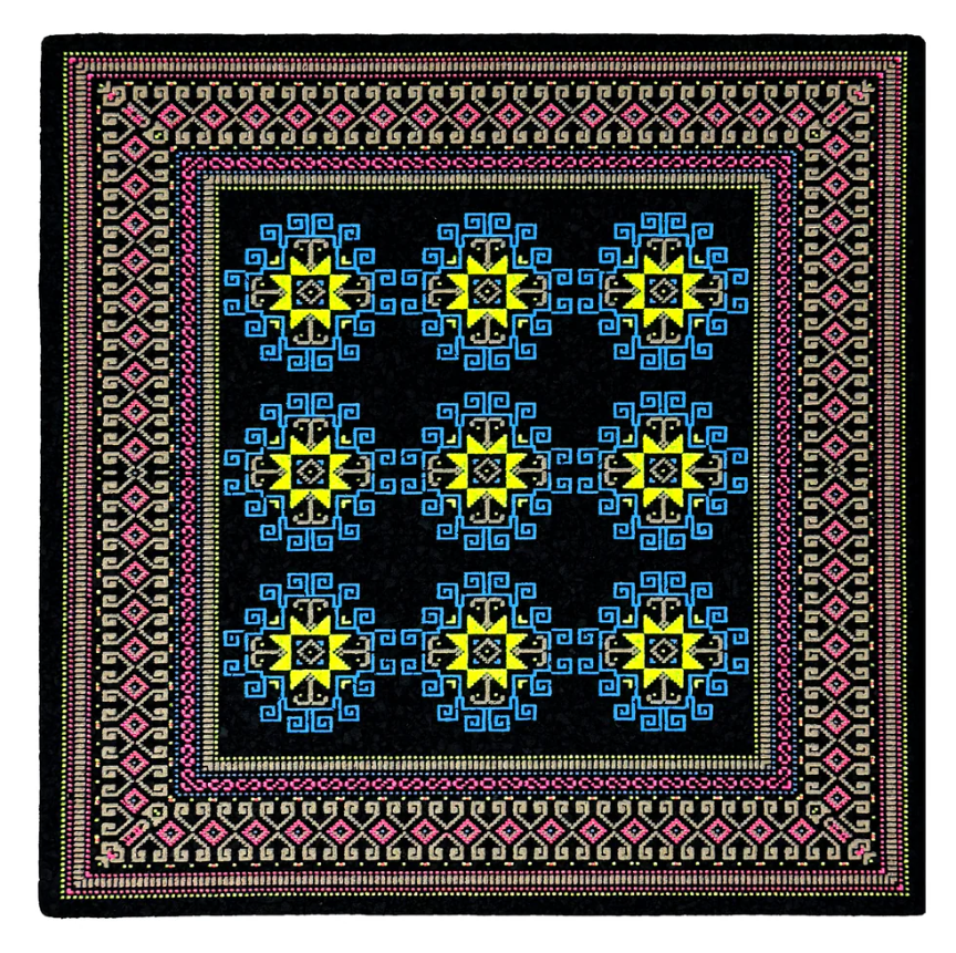 Basel Bitcarpet - Glow & UV Reactive Mood Mat 12" Square - Limited Edition 111 quantity