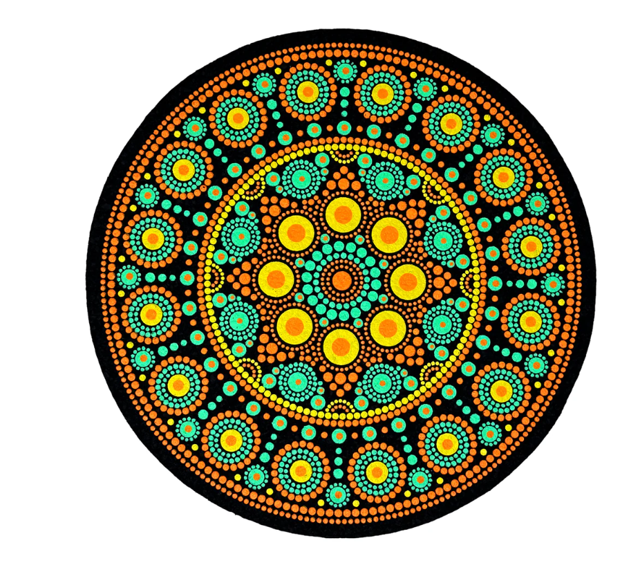 Mango Mint Orb - Glow & UV Reactive Mood Mat 12" - Limited Edition 50 quantity