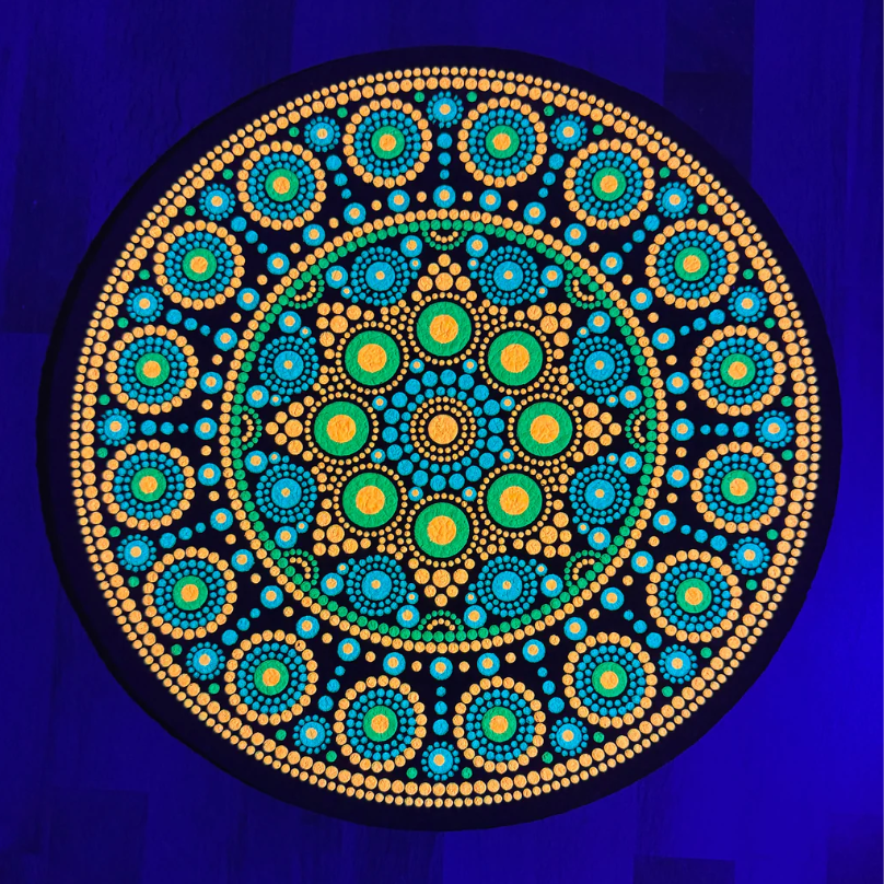 Mango Mint Orb - Glow & UV Reactive Mood Mat 12" - Limited Edition 50 quantity