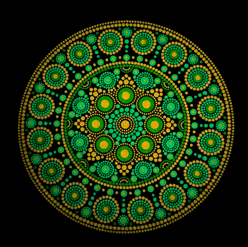 Mango Mint Orb - Glow & UV Reactive Mood Mat 12" - Limited Edition 50 quantity