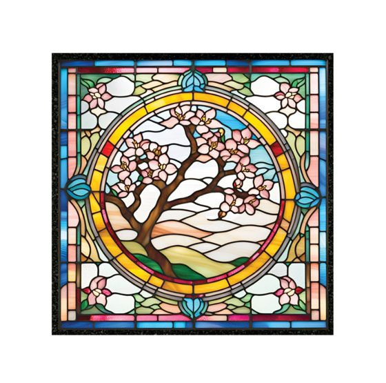 Stained Flower - 8" Square Mood Mat