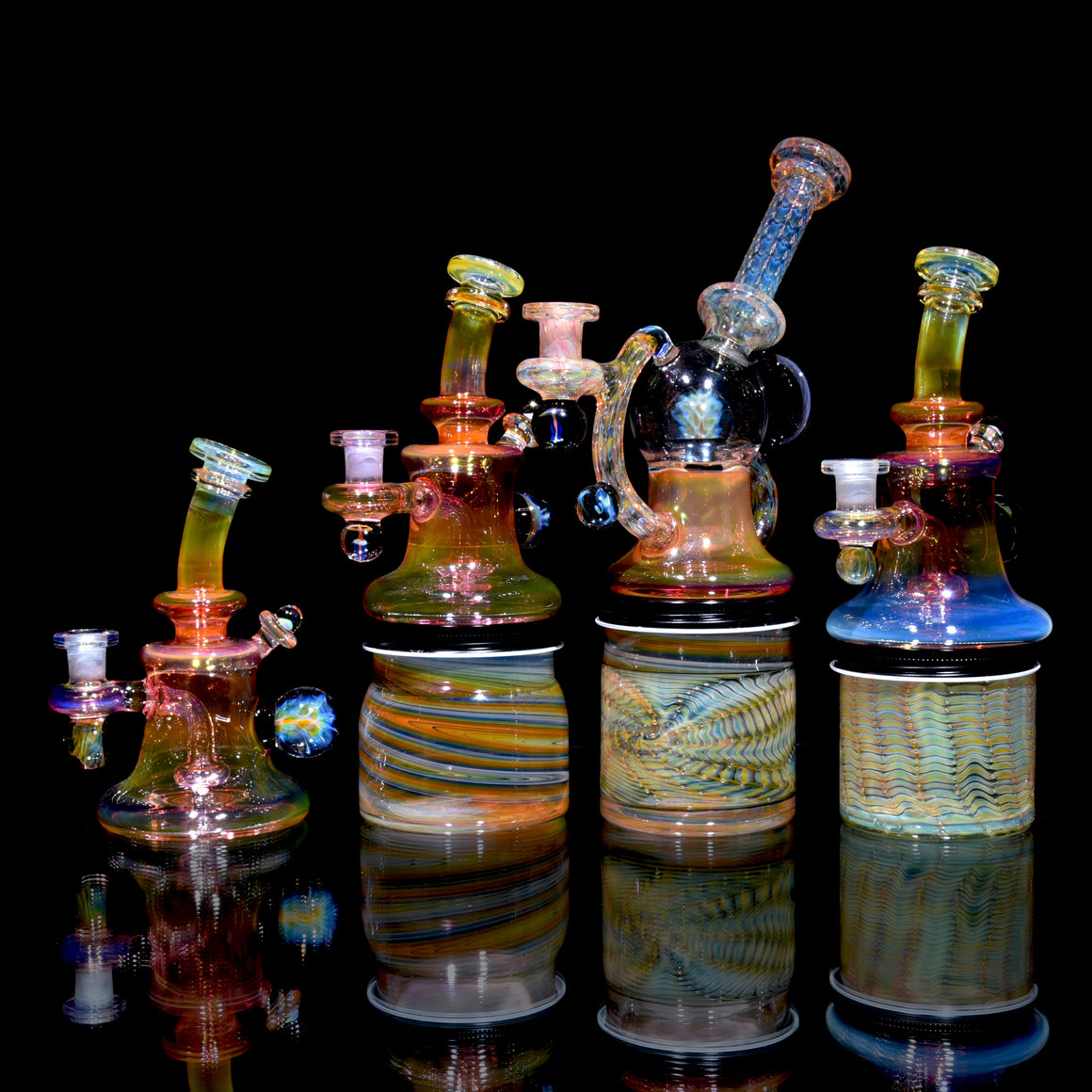 Lidded Airtight XL Baller Jar - Bubbletrap Wrap & Rake w/ Honeycomb Base