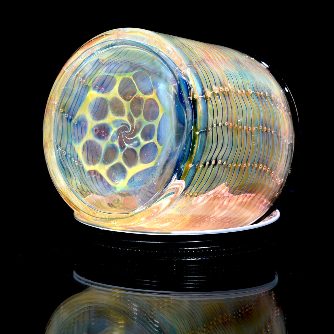 Lidded Airtight XL Baller Jar - Bubbletrap Wrap & Rake w/ Honeycomb Base