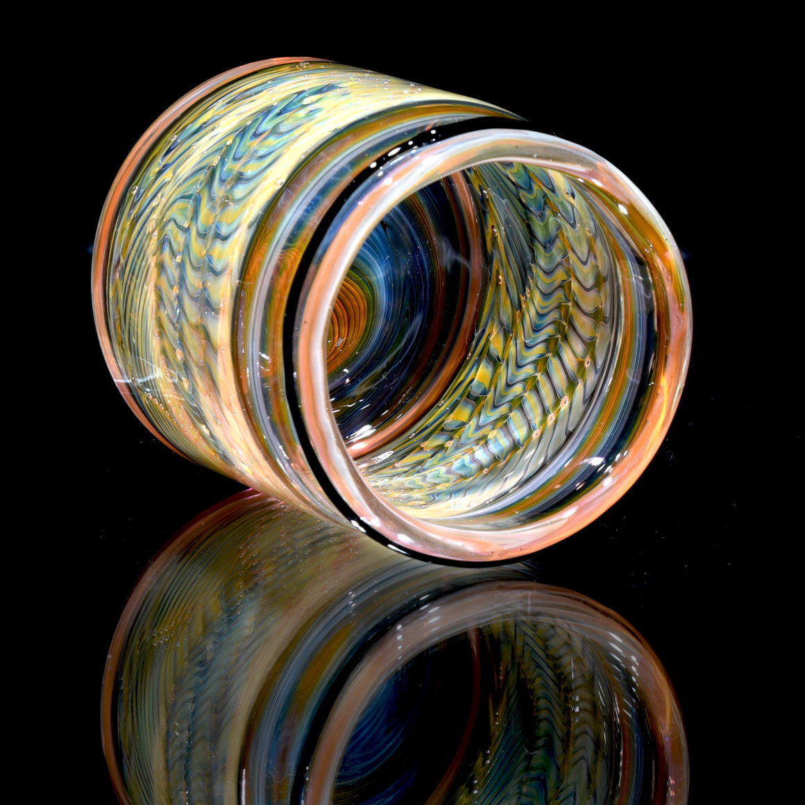 Lidded Airtight XL Baller Jar - Bubbletrap Wrap & Rake w/ Swirl Base