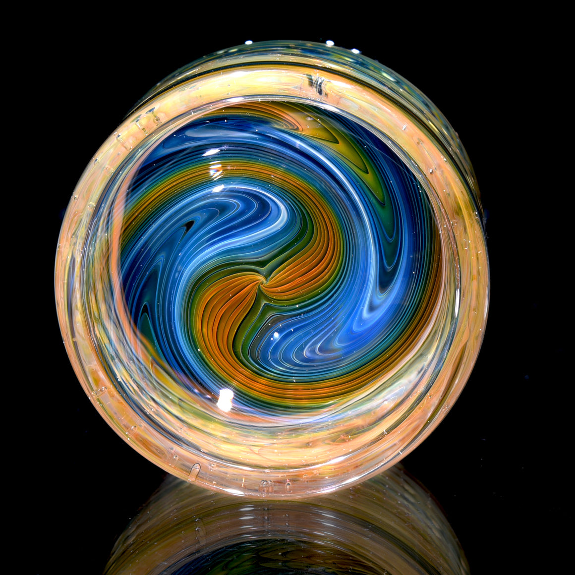 Lidded Airtight XL Baller Jar - Bubbletrap Wrap & Rake w/ Swirl Base