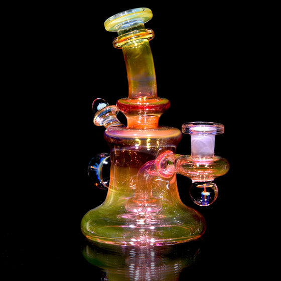 Fully-worked Fumed Banger Hanger w/ Honeycomb Marble - 10mm Female