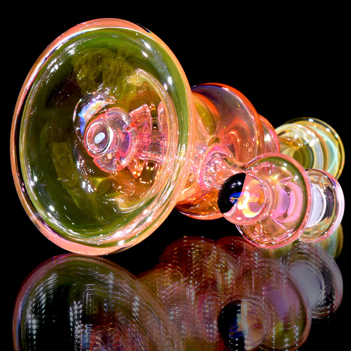 Fully-worked Fumed Banger Hanger w/ Honeycomb Marble - 10mm Female