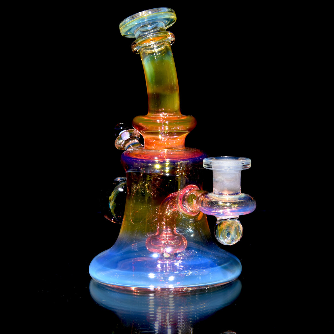 Fully-worked Fumed Banger Hanger w/ Fume Folds Marble - 10mm Female