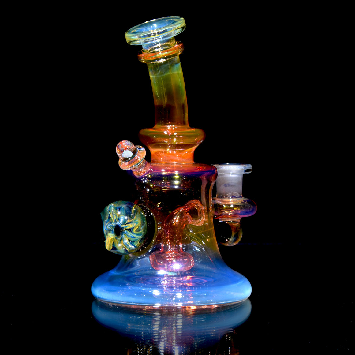 Fully-worked Fumed Banger Hanger w/ Fume Folds Marble - 10mm Female