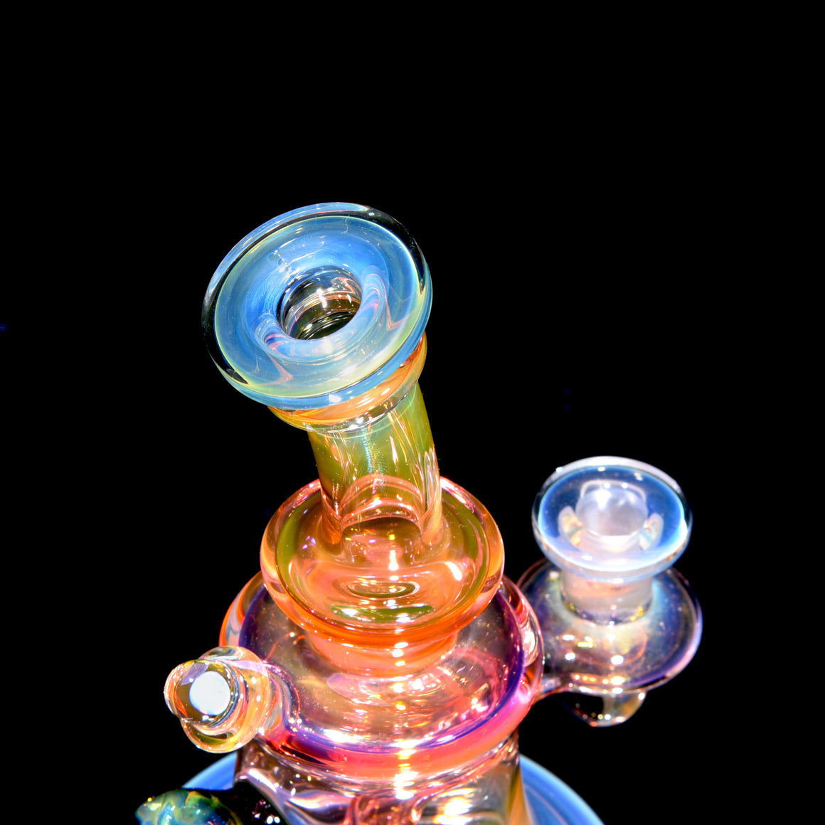Fully-worked Fumed Banger Hanger w/ Fume Folds Marble - 10mm Female