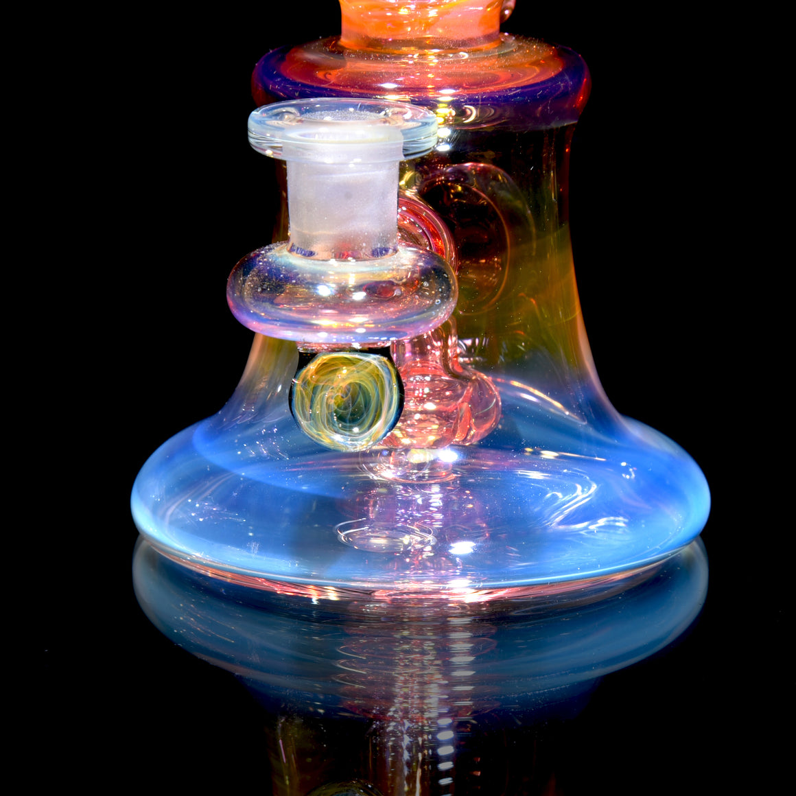 Fully-worked Fumed Banger Hanger w/ Fume Folds Marble - 10mm Female