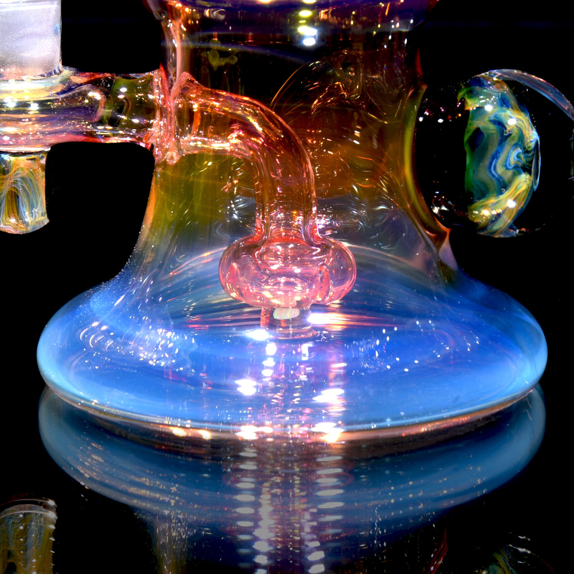 Fully-worked Fumed Banger Hanger w/ Fume Folds Marble - 10mm Female