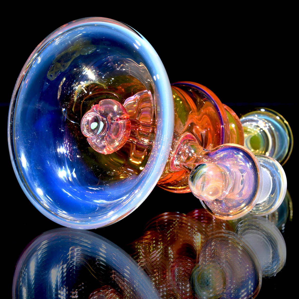 Fully-worked Fumed Banger Hanger w/ Fume Folds Marble - 10mm Female