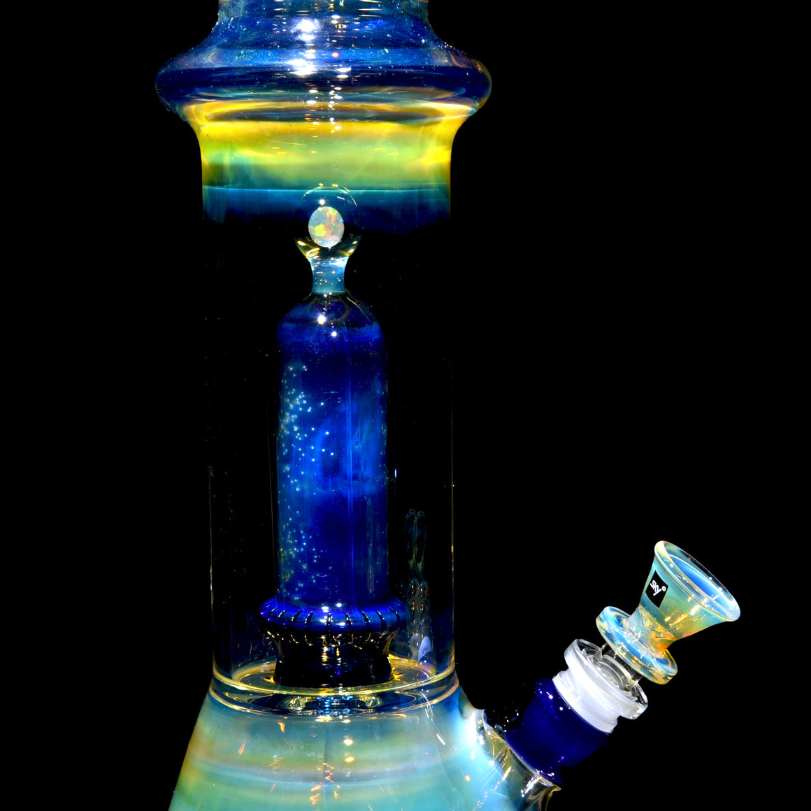 Saturn - Fully-fumed Double-Chamber Beaker Bong w/ Removable slitted downstem - 14mm Female