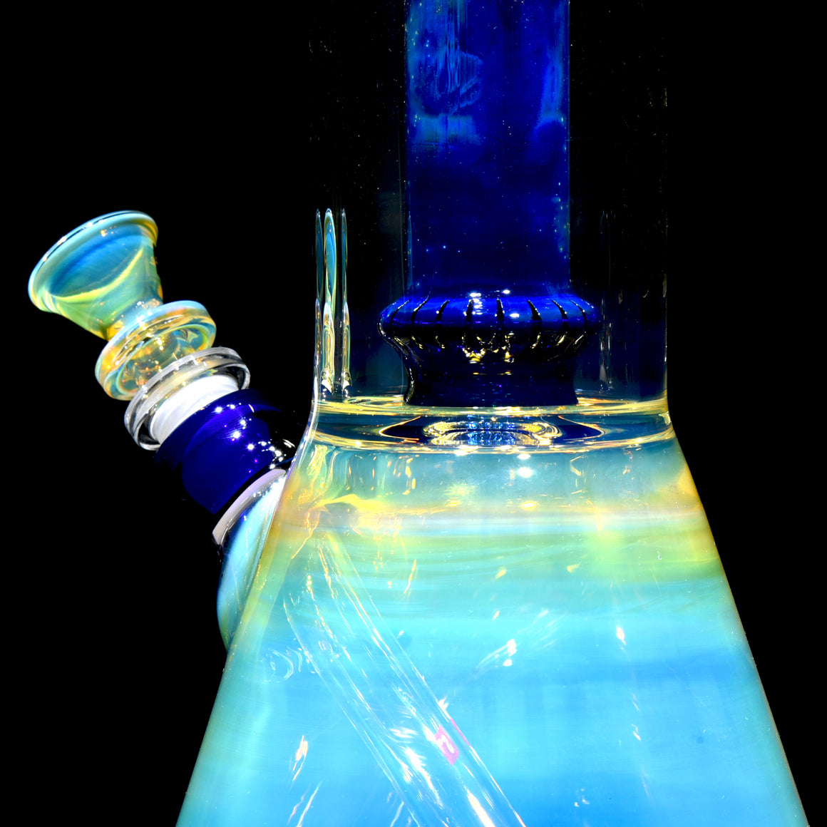 Saturn - Fully-fumed Double-Chamber Beaker Bong w/ Removable slitted downstem - 14mm Female