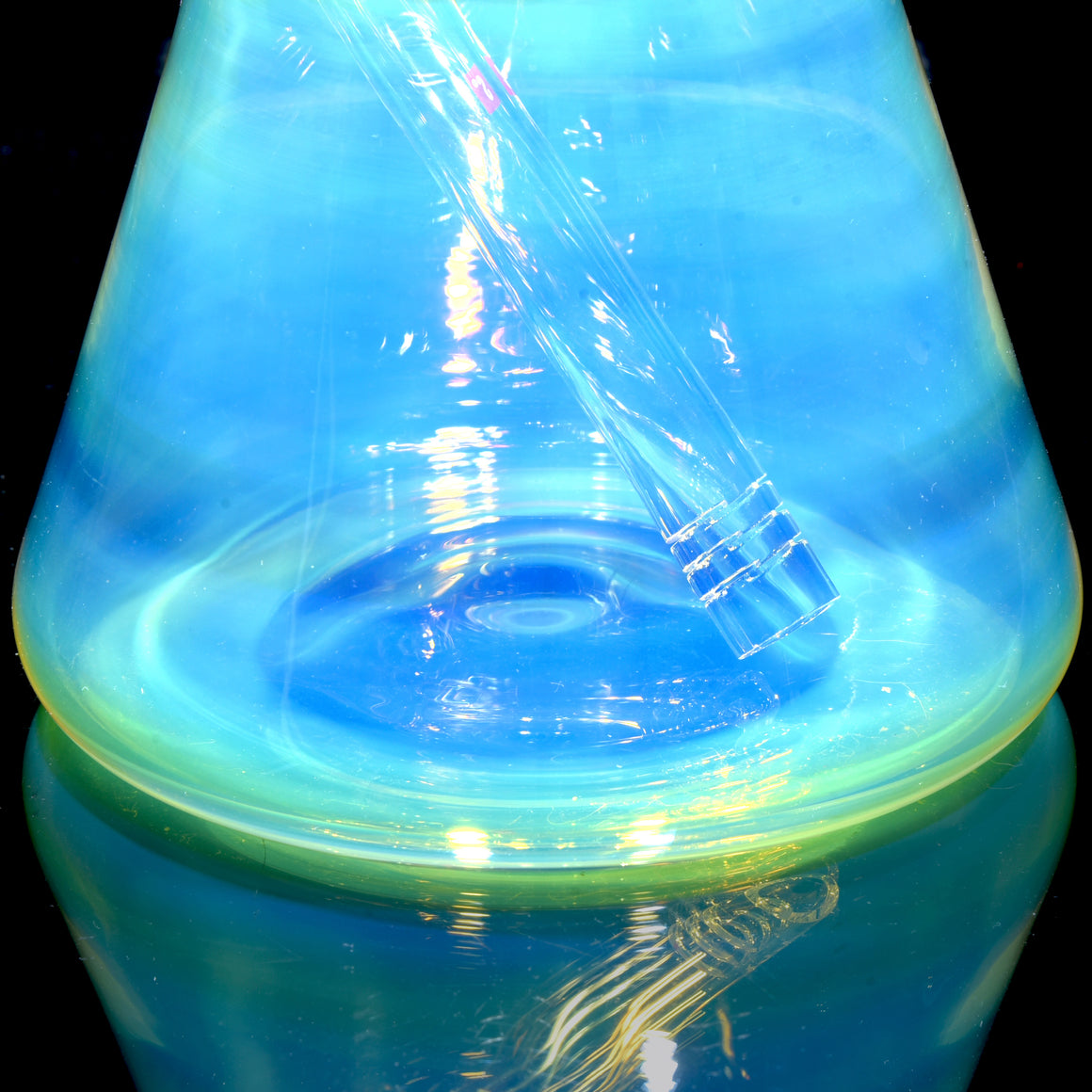 Saturn - Fully-fumed Double-Chamber Beaker Bong w/ Removable slitted downstem - 14mm Female