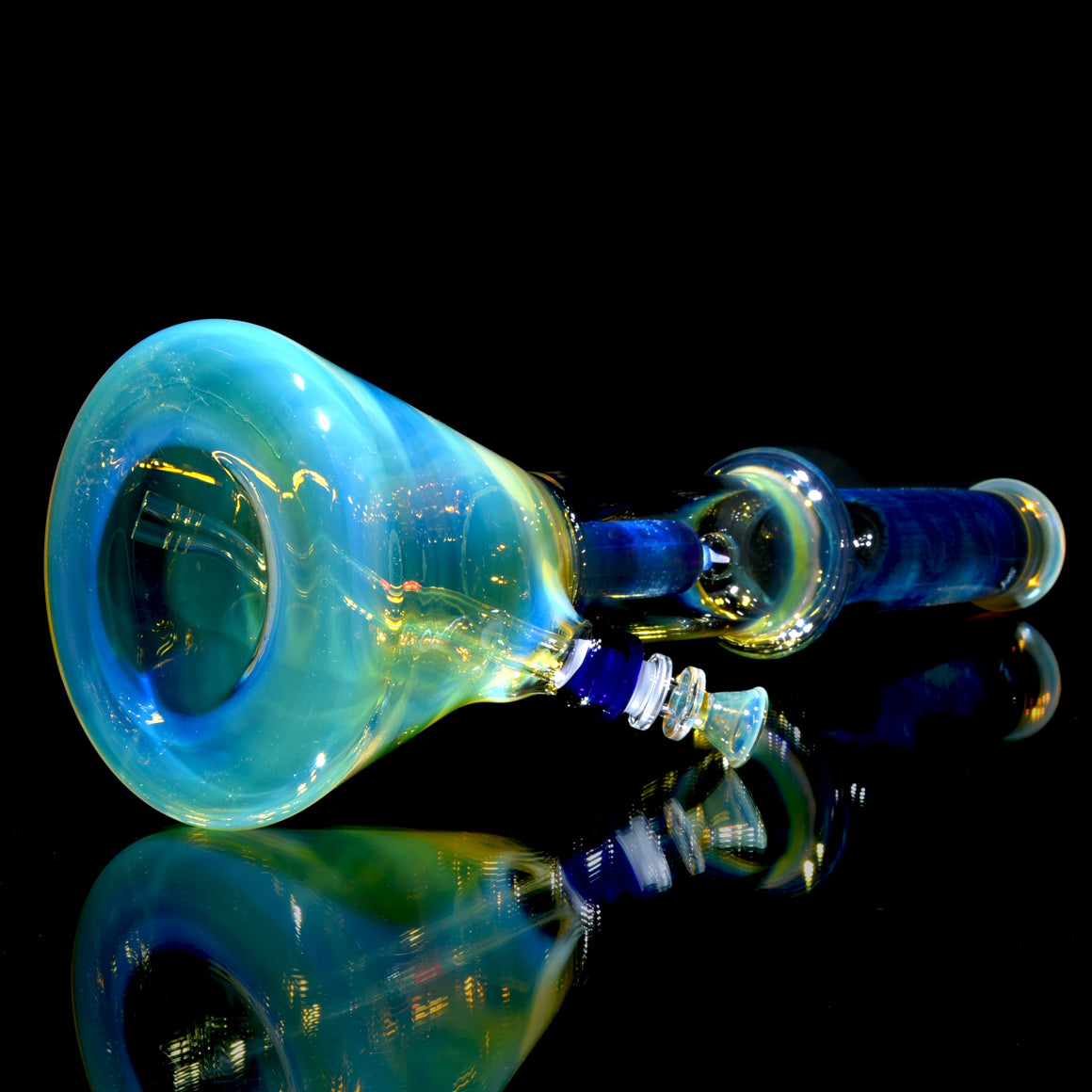 Saturn - Fully-fumed Double-Chamber Beaker Bong w/ Removable slitted downstem - 14mm Female