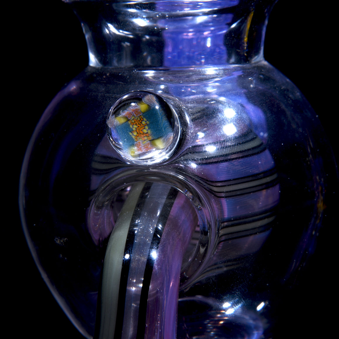 Worked Ball Rig - Pink Slyme/Black & White - 14mm Female