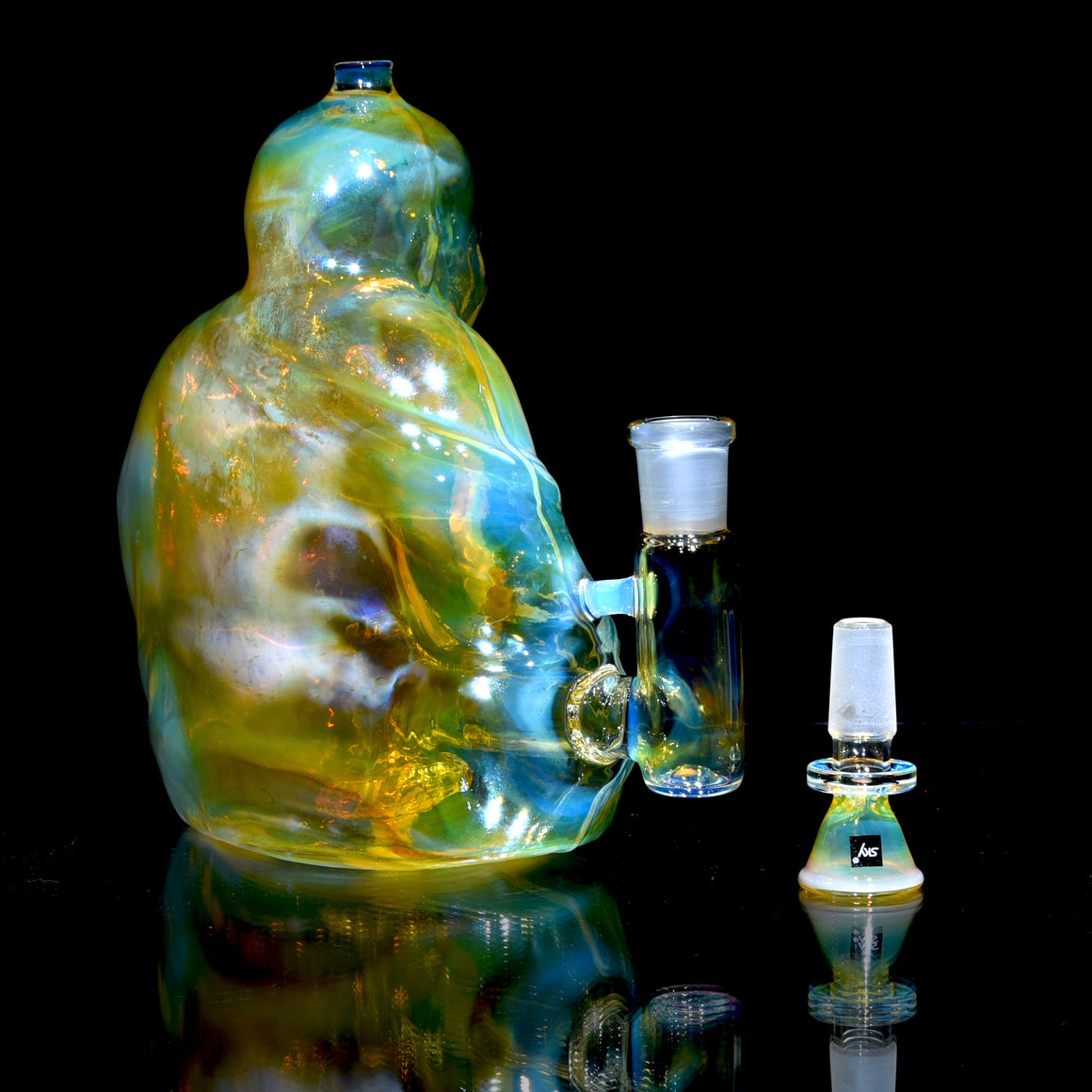 Buddha - Fully-fumed Cast Sculpture Rig w/ High-diffusion Circ Perc - 14mm Female