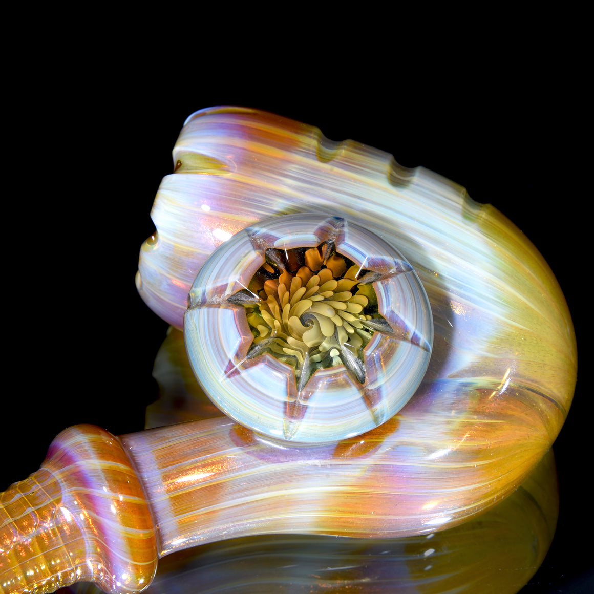 OG Carved and Flame-polished Fume Implosion Sherlock w/ Wooden Stand