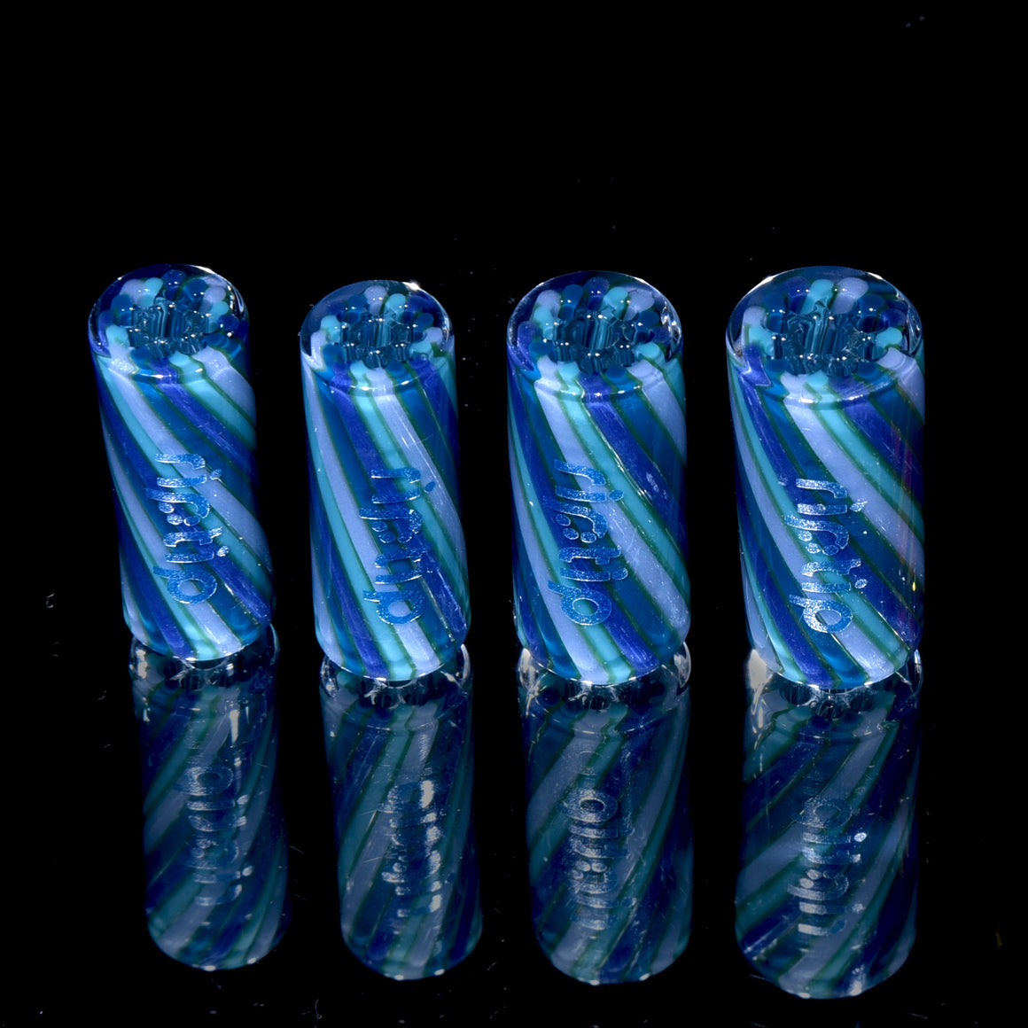 Multicolor Pinstripe RipTip Filter Tips for Blunts, Joints, etc. - Blue Crush