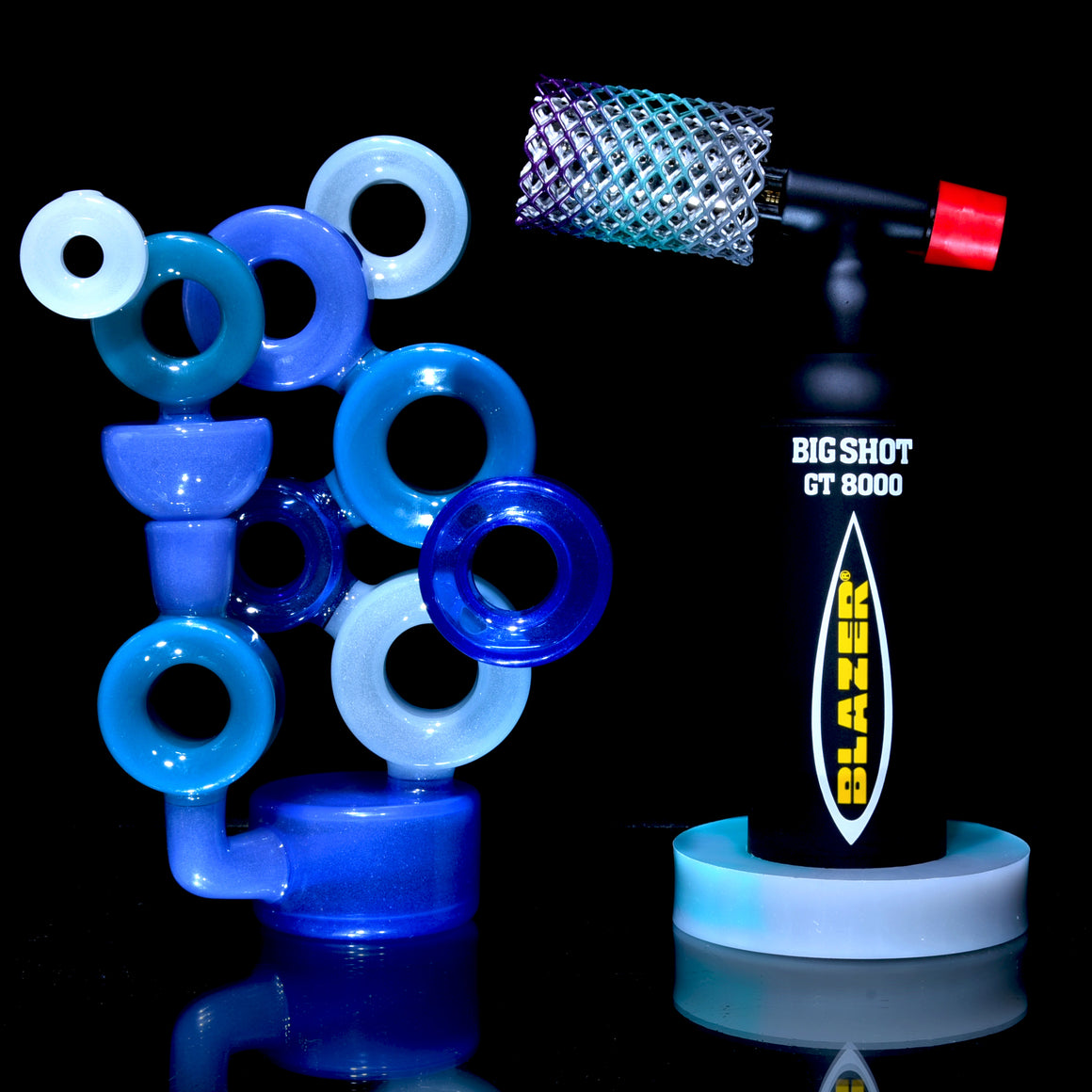 "Time to Make the Donuts" Bluetone Colorform Rig w/ matching caps- 14mm Female