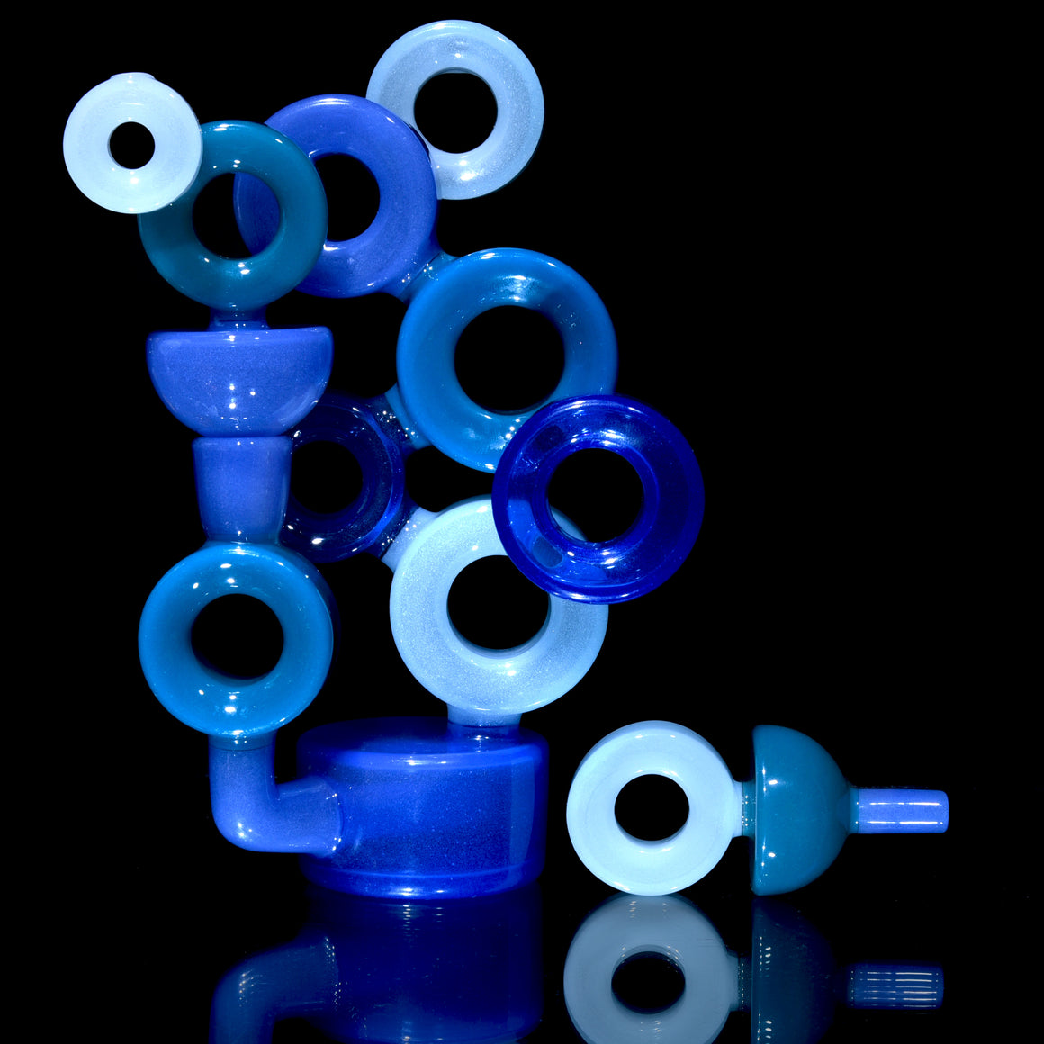 "Time to Make the Donuts" Bluetone Colorform Rig w/ matching caps- 14mm Female
