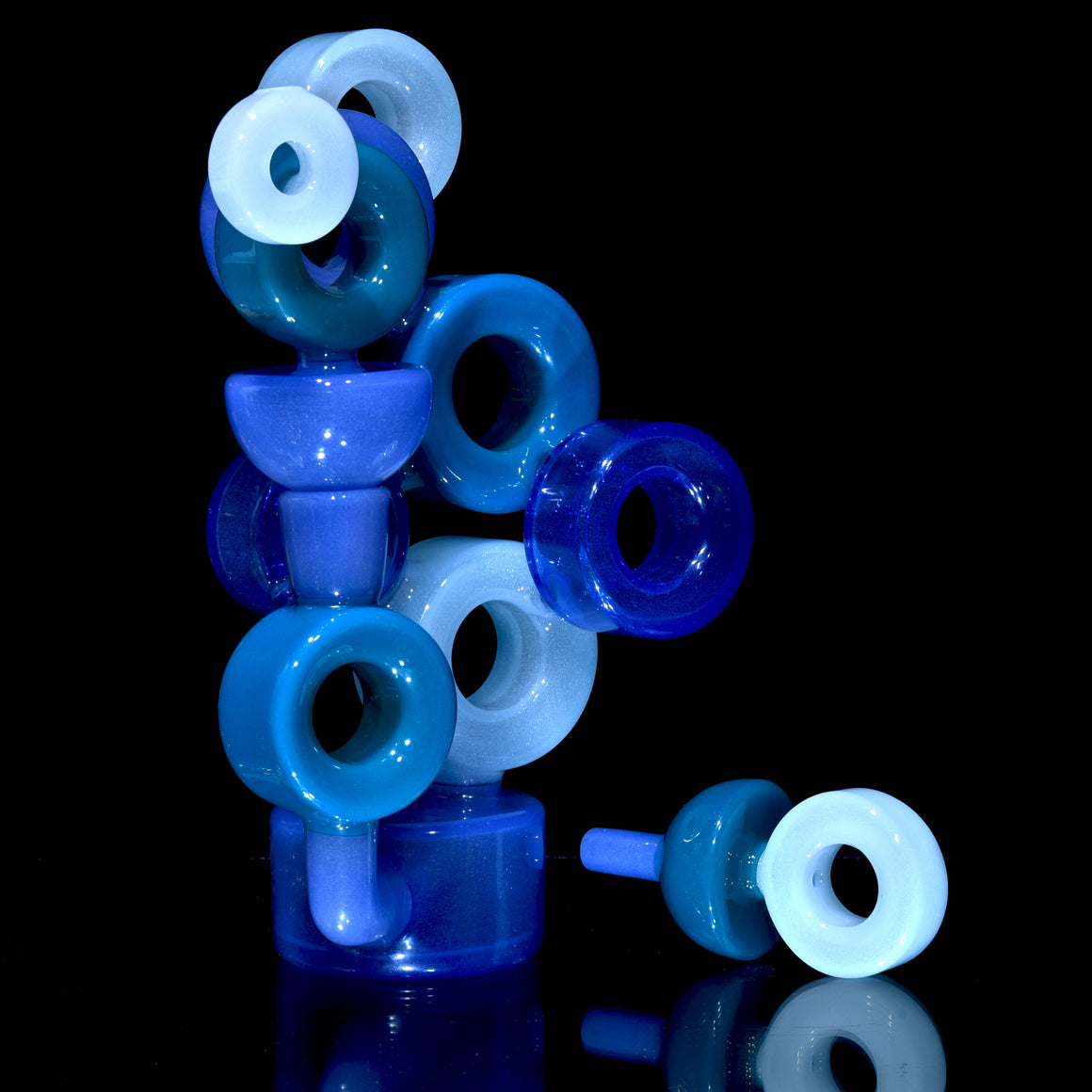 "Time to Make the Donuts" Bluetone Colorform Rig w/ matching caps- 14mm Female