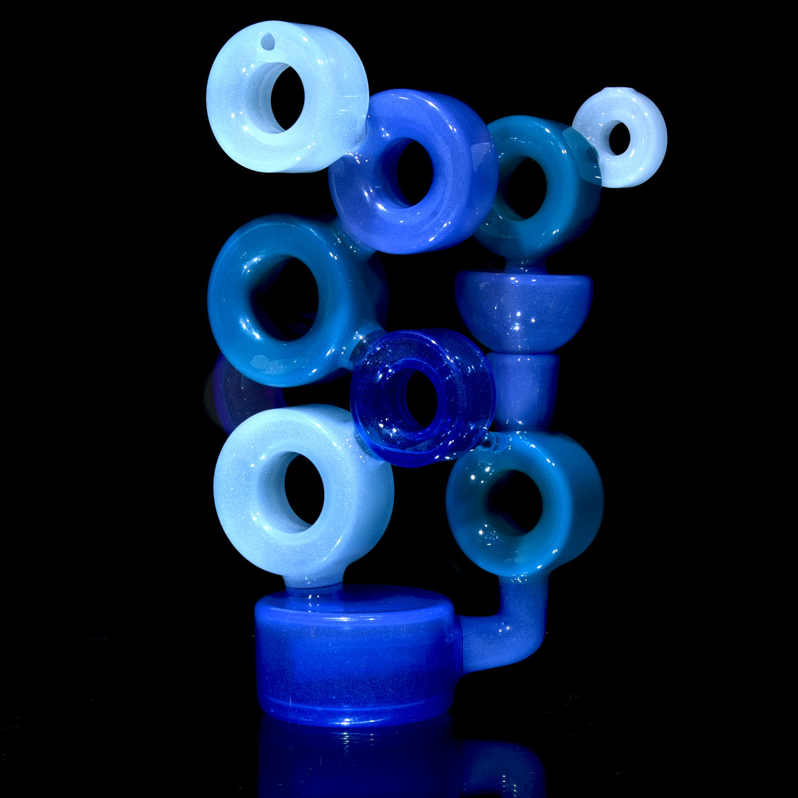 "Time to Make the Donuts" Bluetone Colorform Rig w/ matching caps- 14mm Female