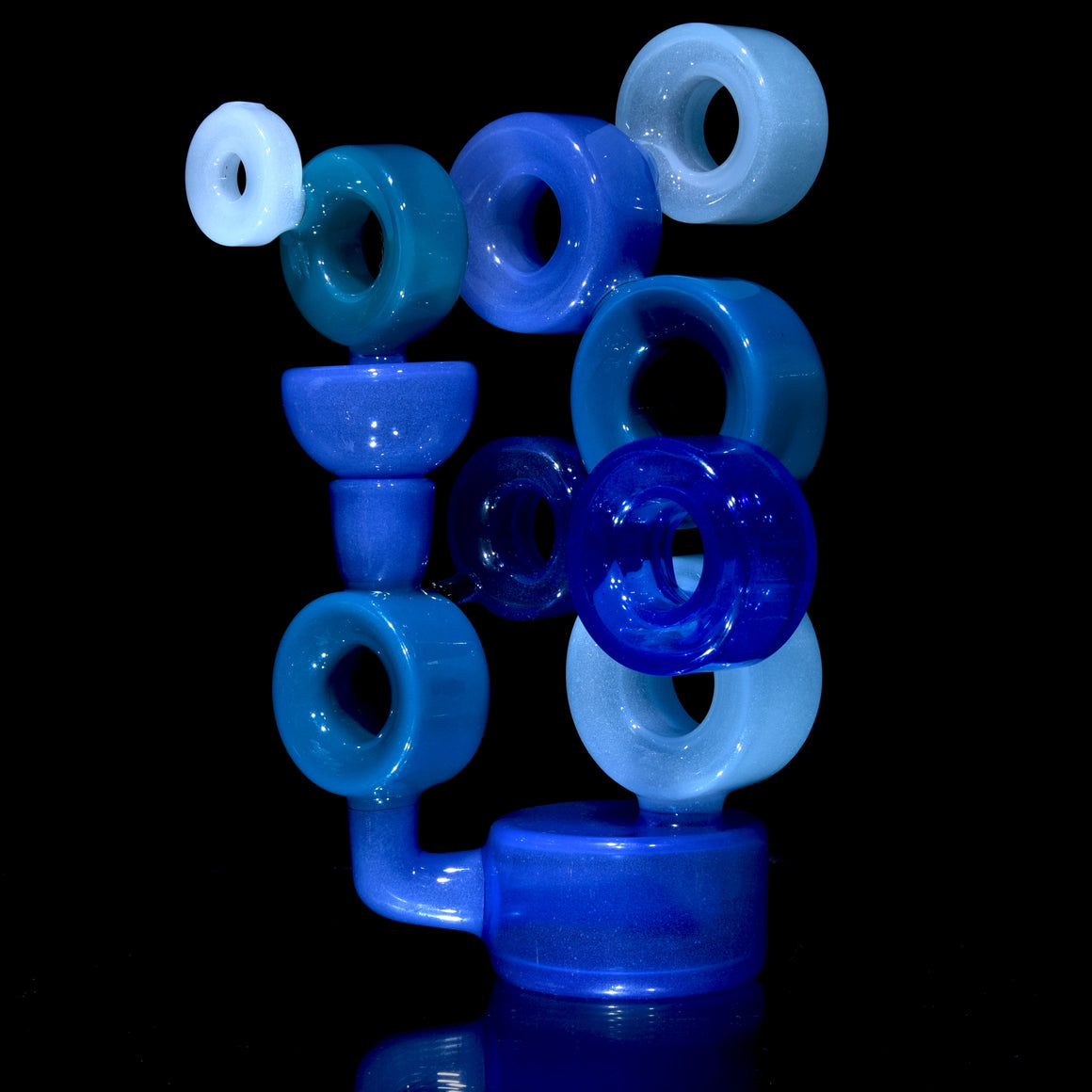 "Time to Make the Donuts" Bluetone Colorform Rig w/ matching caps- 14mm Female