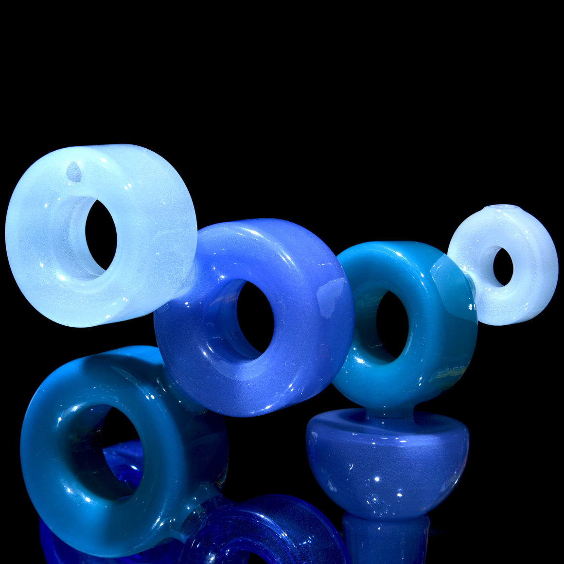 "Time to Make the Donuts" Bluetone Colorform Rig w/ matching caps- 14mm Female