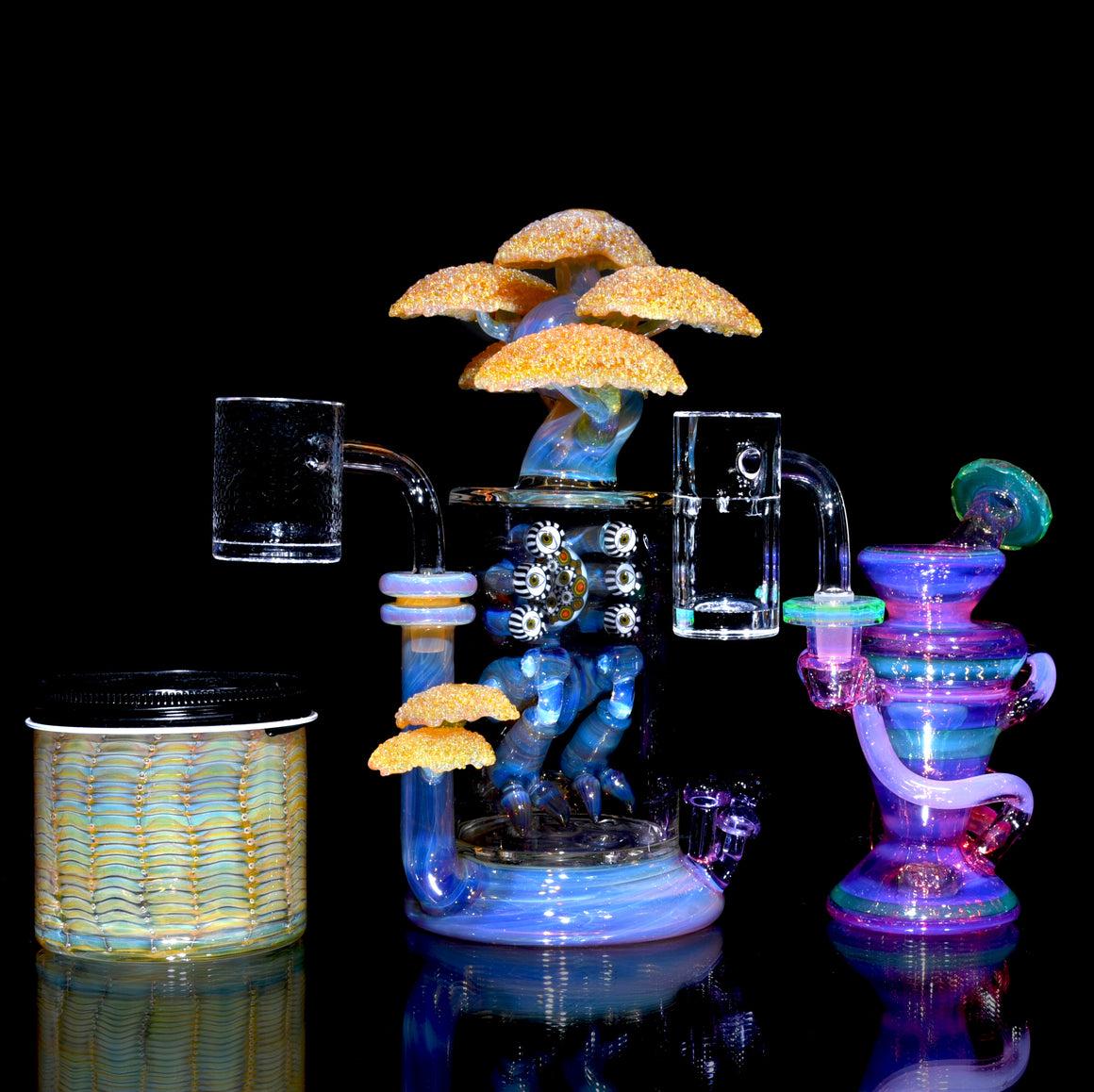 25mm V2 Globstopper Auto-spinning Blender w/ 6mm thick base & Included Banger Flake - 10mm/90° Joint