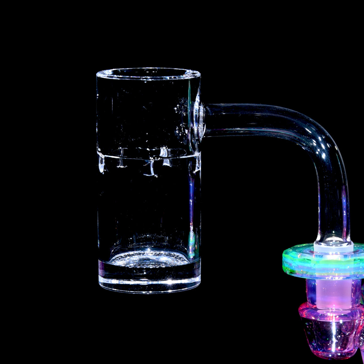 25mm V2 Globstopper Auto-spinning Blender w/ 6mm thick base & Included Banger Flake - 10mm/90° Joint