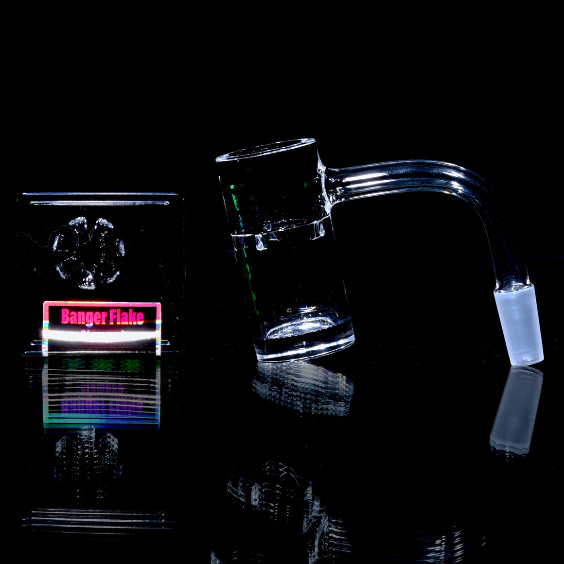 25mm V2 Globstopper Auto-spinning Blender w/ 6mm thick base & Included Banger Flake - 10mm/90° Joint