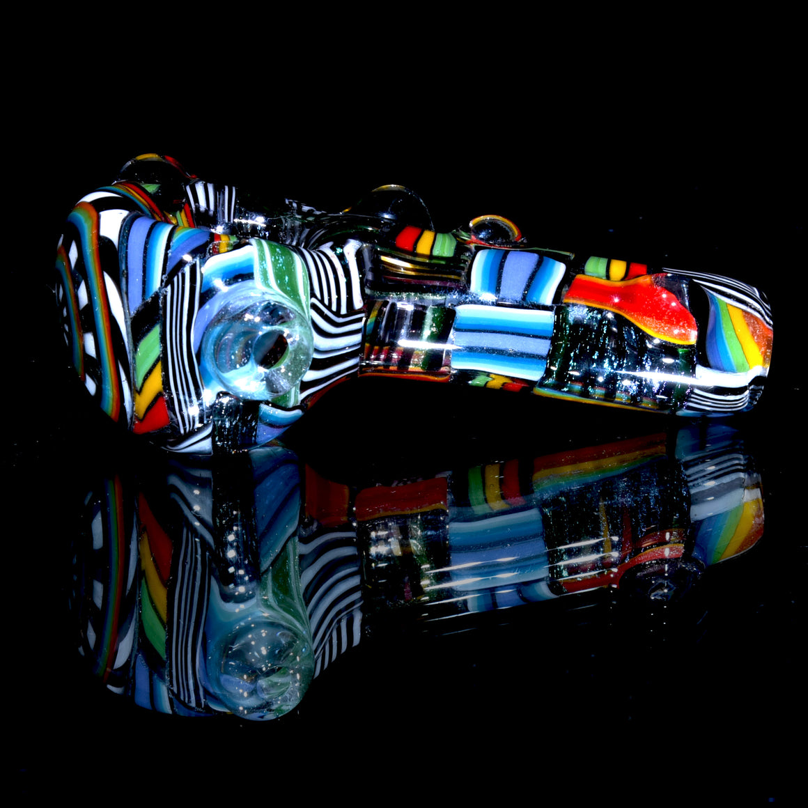 Fully-worked Dichroic Staircase & Chipstack Dry Spoon Pipe
