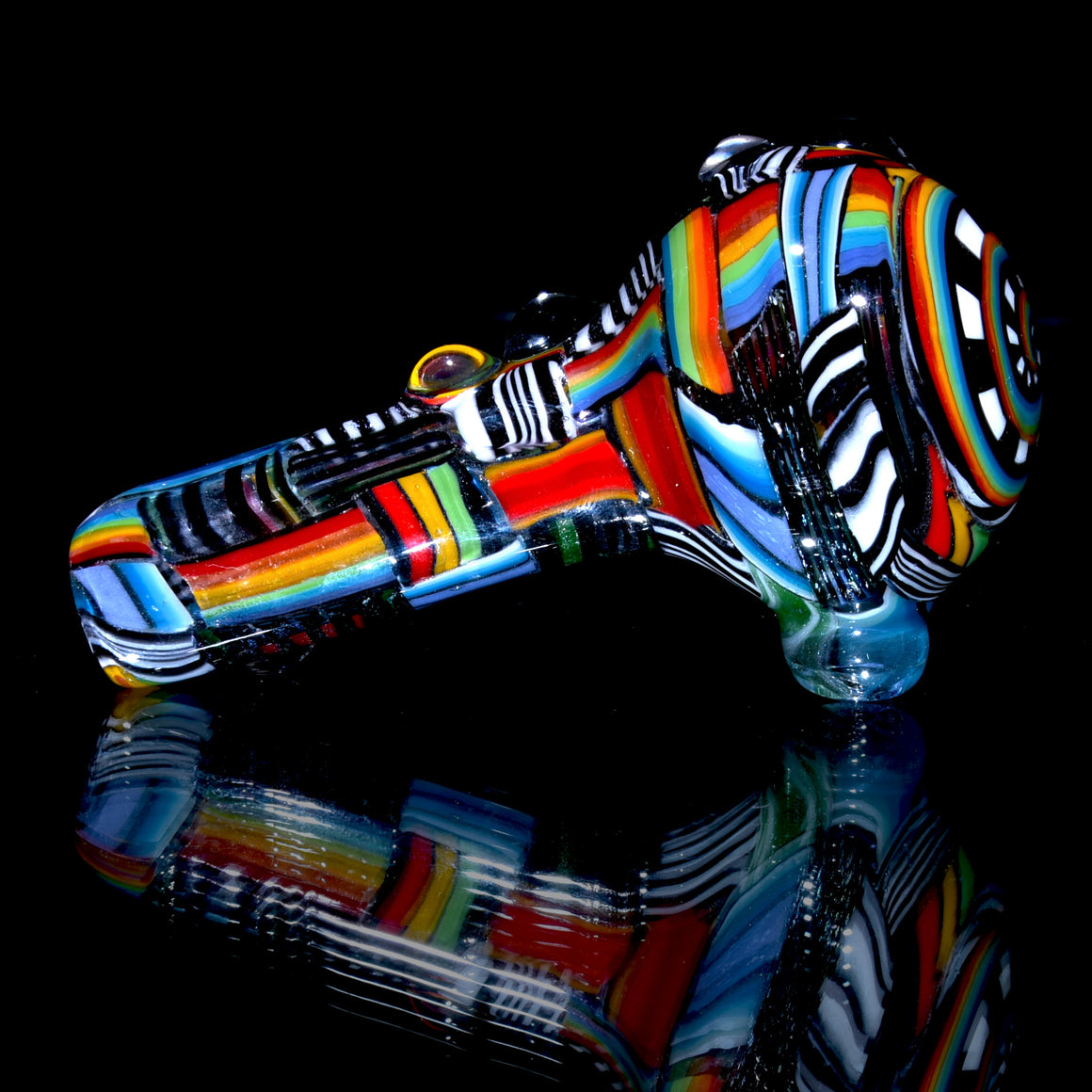 Fully-worked Dichroic Staircase & Chipstack Dry Spoon Pipe