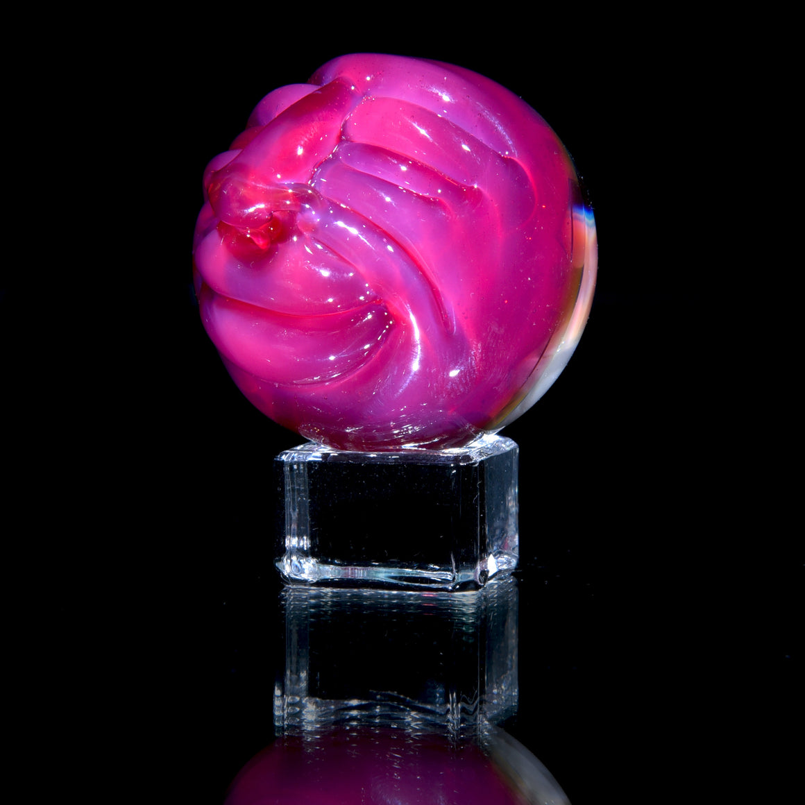"Head Full of Mushrooms" Sculpted Marble - Karmaline - 38mm/1.5" Diameter