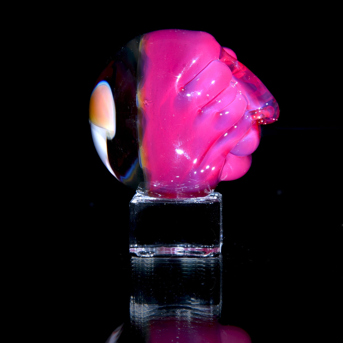 "Head Full of Mushrooms" Sculpted Marble - Karmaline - 38mm/1.5" Diameter