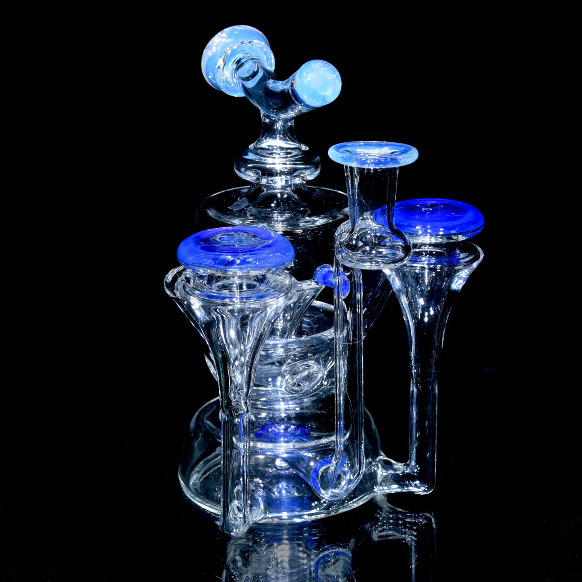 Swiss Twin Vortex Recycler - Ghost/Heart of the Ocean - 14mm Female