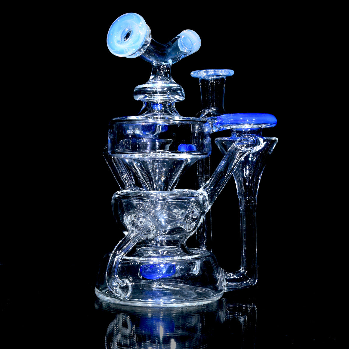 Swiss Twin Vortex Recycler - Ghost/Heart of the Ocean - 14mm Female
