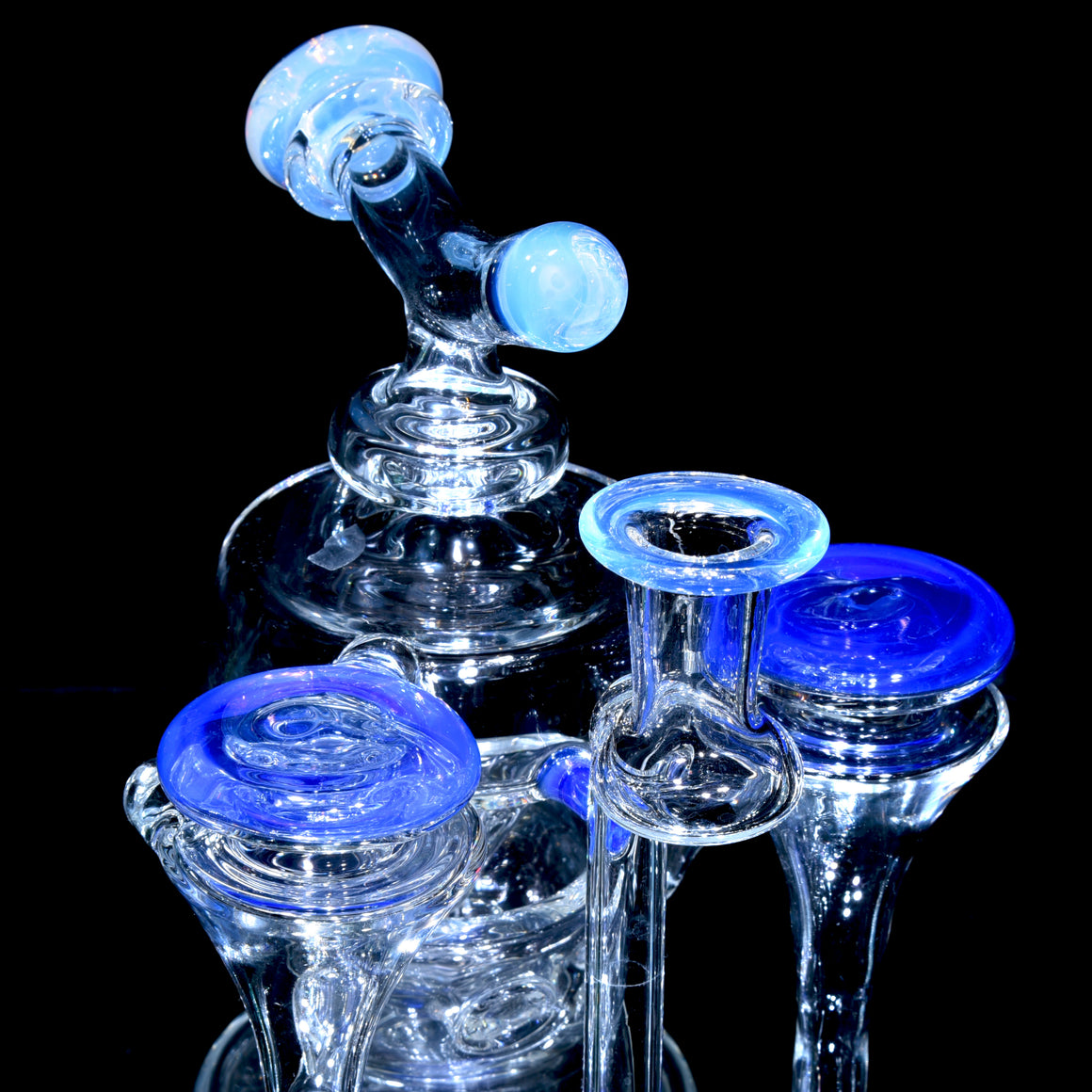 Swiss Twin Vortex Recycler - Ghost/Heart of the Ocean - 14mm Female