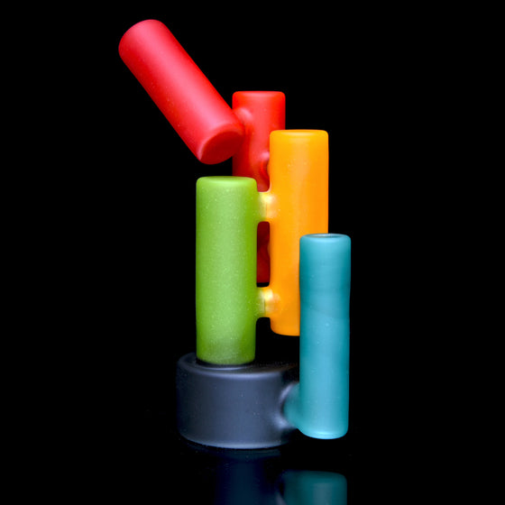 Cylinders and Puck Colorform Rig - Black Rainbow -  10mm Female